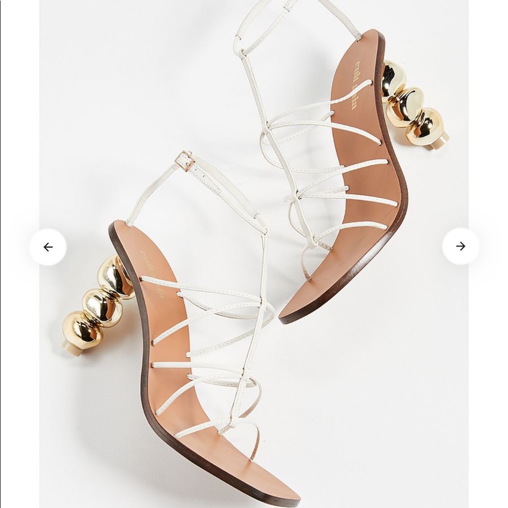 SOLD!! Cult Gaia Pierta Sandals White Gold 38 $428